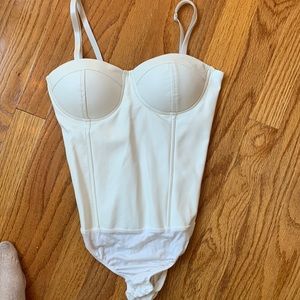 Aqua XS bustier corset white bodysuit
